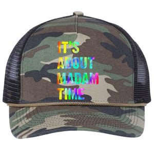 ItS About Madam Time Quote Saying President 2024 Retro Rope Trucker Hat Cap