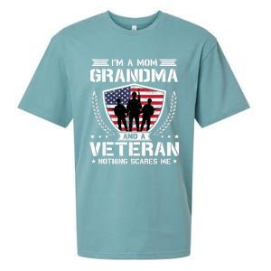 I'm A Mom Grandma And A Veteran Nothing Scares Me Sueded Cloud Jersey T-Shirt