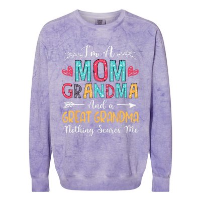 Im A Mom Grandma And A Great Grandma Mothers Day 2024 Colorblast Crewneck Sweatshirt