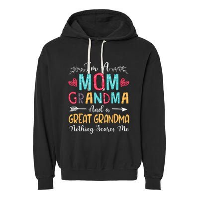 Im A Mom Grandma And A Great Grandma Mothers Day 2024 Garment-Dyed Fleece Hoodie