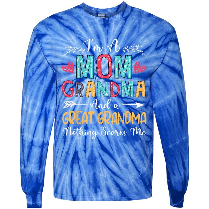 Im A Mom Grandma And A Great Grandma Mothers Day 2024 Tie-Dye Long Sleeve Shirt