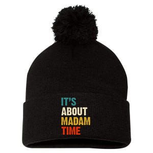 ItS About Madam Time Pom Pom 12in Knit Beanie