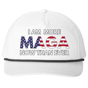 I Am More Maga Now Than Ever American Flag Support Trump Snapback Five-Panel Rope Hat