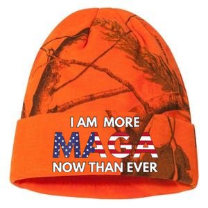 I Am More Maga Now Than Ever American Flag Support Trump Kati Licensed 12" Camo Beanie