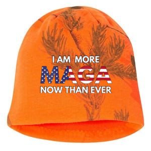 I Am More Maga Now Than Ever American Flag Support Trump Kati - Camo Knit Beanie