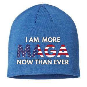 I Am More Maga Now Than Ever American Flag Support Trump Sustainable Beanie