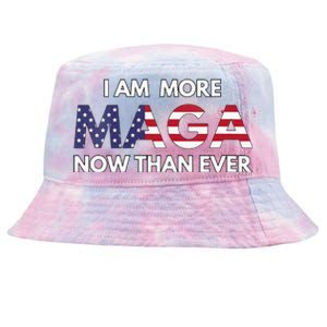 I Am More Maga Now Than Ever American Flag Support Trump Tie-Dyed Bucket Hat