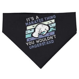 ItS A Manatee Thing You WouldnT Understand Retro Manatees USA-Made Doggie Bandana