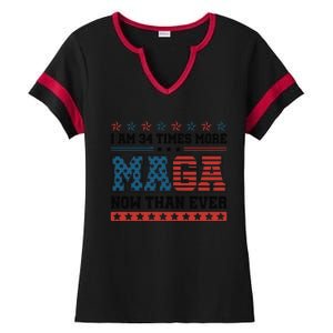 I Am More Maga Now Than Ever Trump 2024 Ladies Halftime Notch Neck Tee