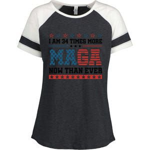 I Am More Maga Now Than Ever Trump 2024 Enza Ladies Jersey Colorblock Tee