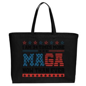 I Am More Maga Now Than Ever Trump 2024 Cotton Canvas Jumbo Tote