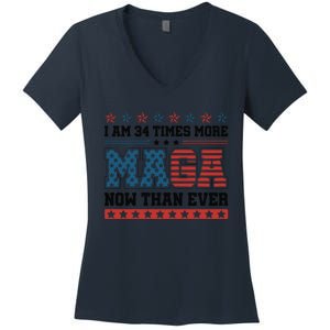 I Am More Maga Now Than Ever Trump 2024 Women's V-Neck T-Shirt