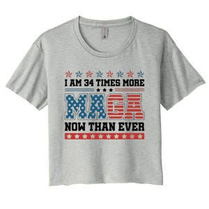 I Am More Maga Now Than Ever Trump 2024 Women's Crop Top Tee