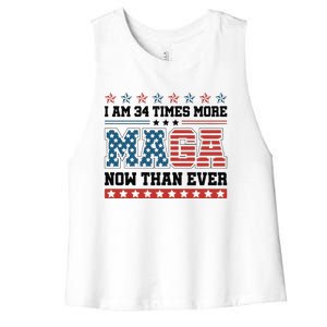 I Am More Maga Now Than Ever Trump 2024 Women's Racerback Cropped Tank