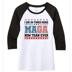 I Am More Maga Now Than Ever Trump 2024 Women's Tri-Blend 3/4-Sleeve Raglan Shirt