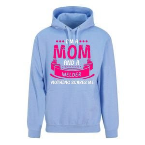 Im A Mom And A Welder Nothing Scares Me Unisex Surf Hoodie