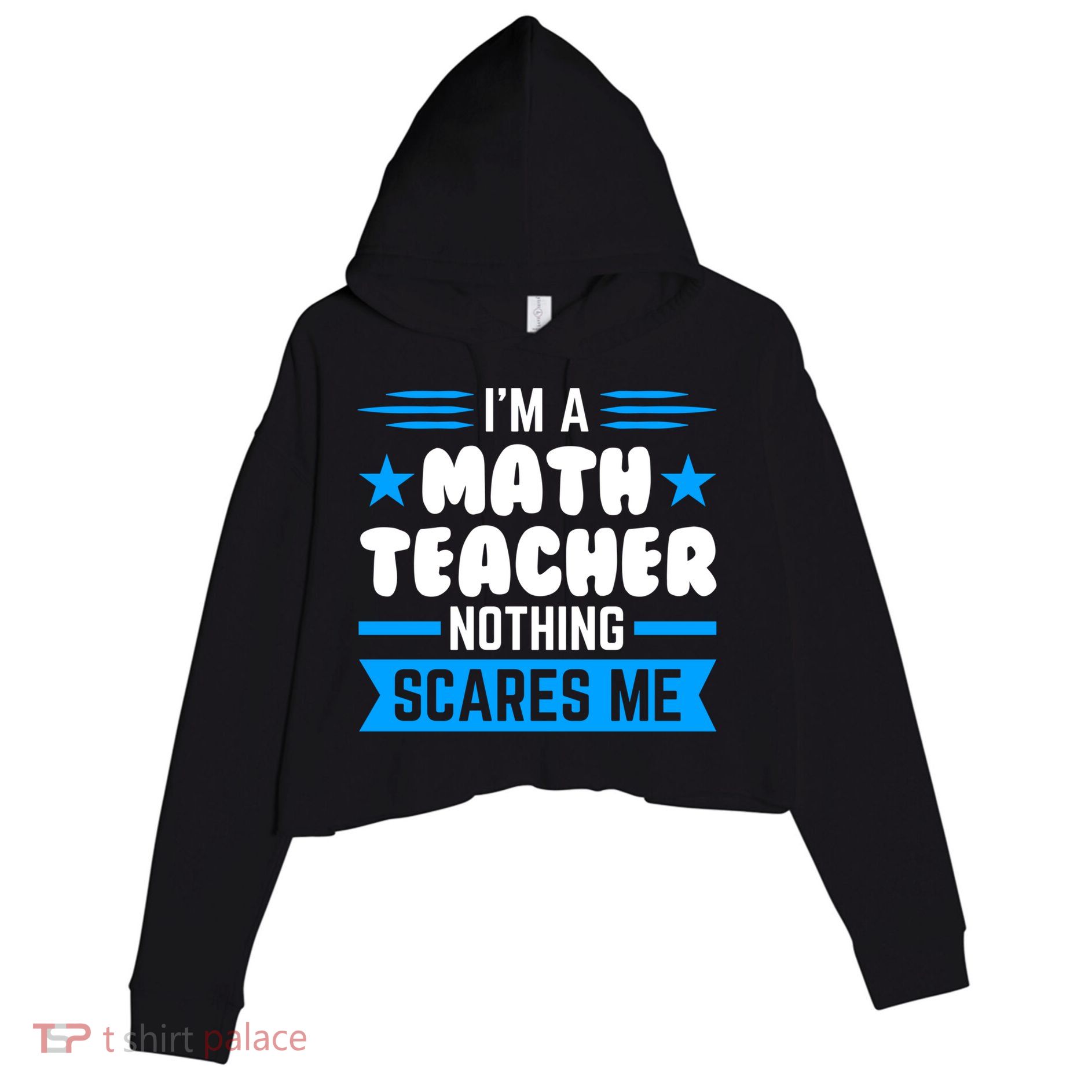 I'm A Math Teacher Nothing Scares Me Math Teacher Gift Crop Fleece Hoodie