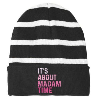 ItS About Madam Time Striped Beanie with Solid Band