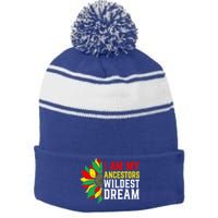 I Am My Ancestors Wildest Dream Sunflower Black History Great Gift Stripe Pom Pom Beanie