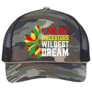 I Am My Ancestors Wildest Dream Sunflower Black History Great Gift Retro Rope Trucker Hat Cap