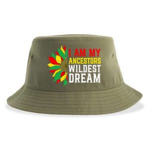 I Am My Ancestors Wildest Dream Sunflower Black History Great Gift Sustainable Bucket Hat