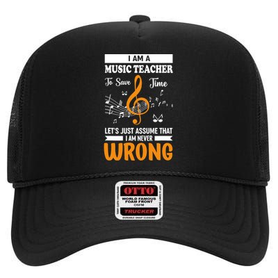 I'm A Music Teacher Music Note Notes High Crown Mesh Back Trucker Hat