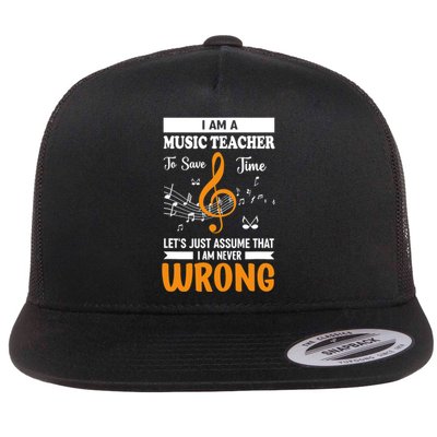 I'm A Music Teacher Music Note Notes Flat Bill Trucker Hat