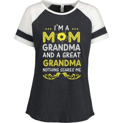 I'm A Mom Grandma Great Nothing Scares Me Mothers Day Gifts Enza Ladies Jersey Colorblock Tee