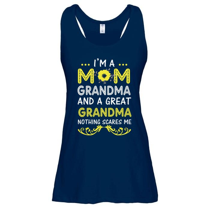 I'm A Mom Grandma Great Nothing Scares Me Mothers Day Gifts Ladies Essential Flowy Tank