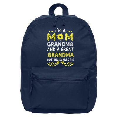 I'm A Mom Grandma Great Nothing Scares Me Mothers Day Gifts 16 in Basic Backpack