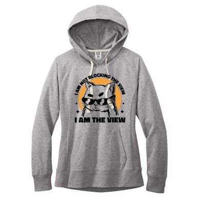 I Am Not Blocking The View I Am The View Funny Cat Women's Fleece Hoodie