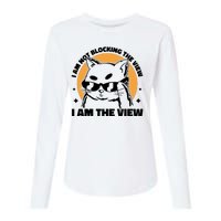 I Am Not Blocking The View I Am The View Funny Cat Womens Cotton Relaxed Long Sleeve T-Shirt