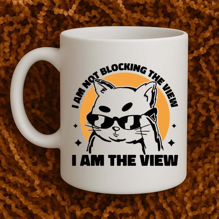 I Am Not Blocking The View I Am The View Funny Cat Mug