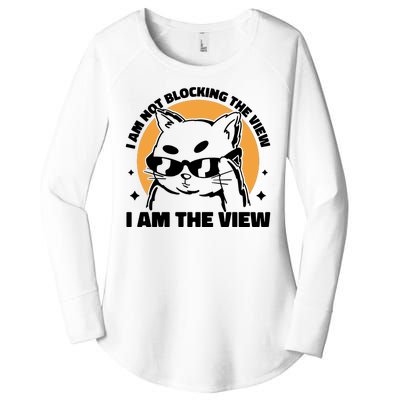 I Am Not Blocking The View I Am The View Funny Cat Women's Perfect Tri Tunic Long Sleeve Shirt