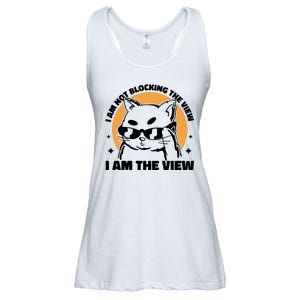 I Am Not Blocking The View I Am The View Funny Cat Ladies Essential Flowy Tank