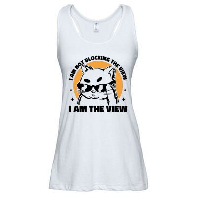 I Am Not Blocking The View I Am The View Funny Cat Ladies Essential Flowy Tank