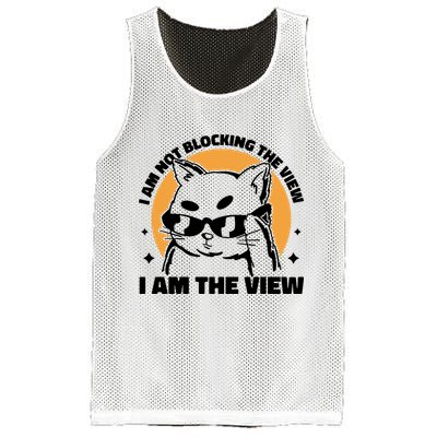 I Am Not Blocking The View I Am The View Funny Cat Mesh Reversible Basketball Jersey Tank