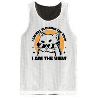 I Am Not Blocking The View I Am The View Funny Cat Mesh Reversible Basketball Jersey Tank