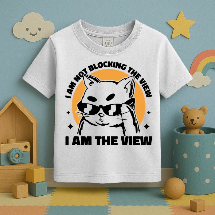I Am Not Blocking The View I Am The View Funny Cat Toddler T-Shirt