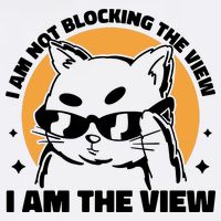 I Am Not Blocking The View I Am The View Funny Cat Kids T-Shirt