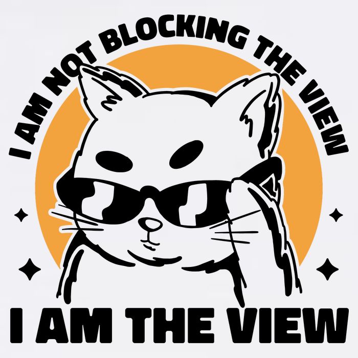 I Am Not Blocking The View I Am The View Funny Cat Kids T-Shirt