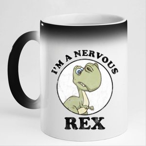 I'm A Nervous Rex Funny Dinosaur 11oz Black Color Changing Mug