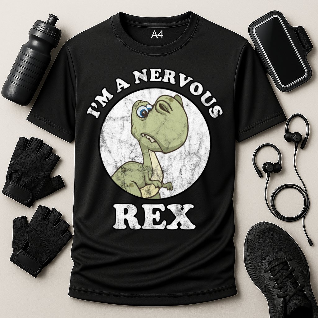 I'm A Nervous Rex Funny Dinosaur Performance Shirt