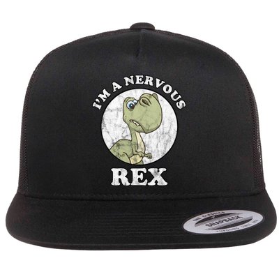 I'm A Nervous Rex Funny Dinosaur Flatbill Hat