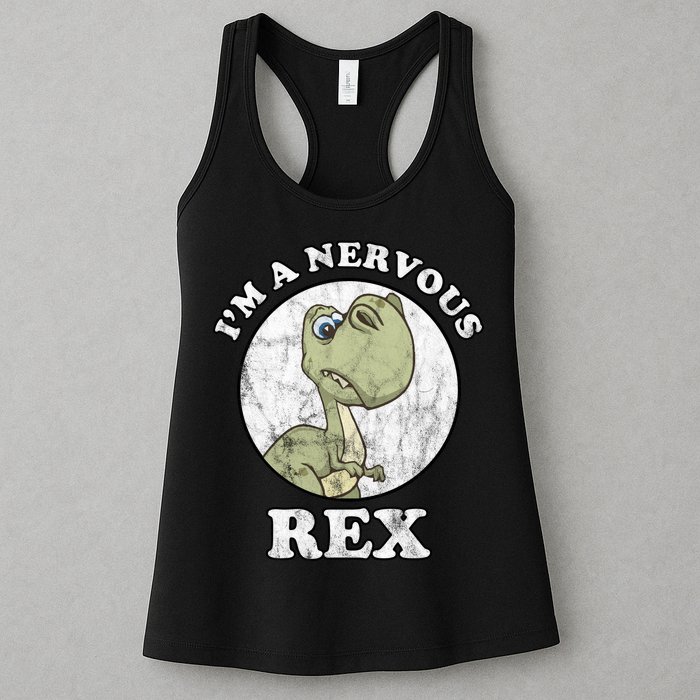 I'm A Nervous Rex Funny Dinosaur Womens Tank Top