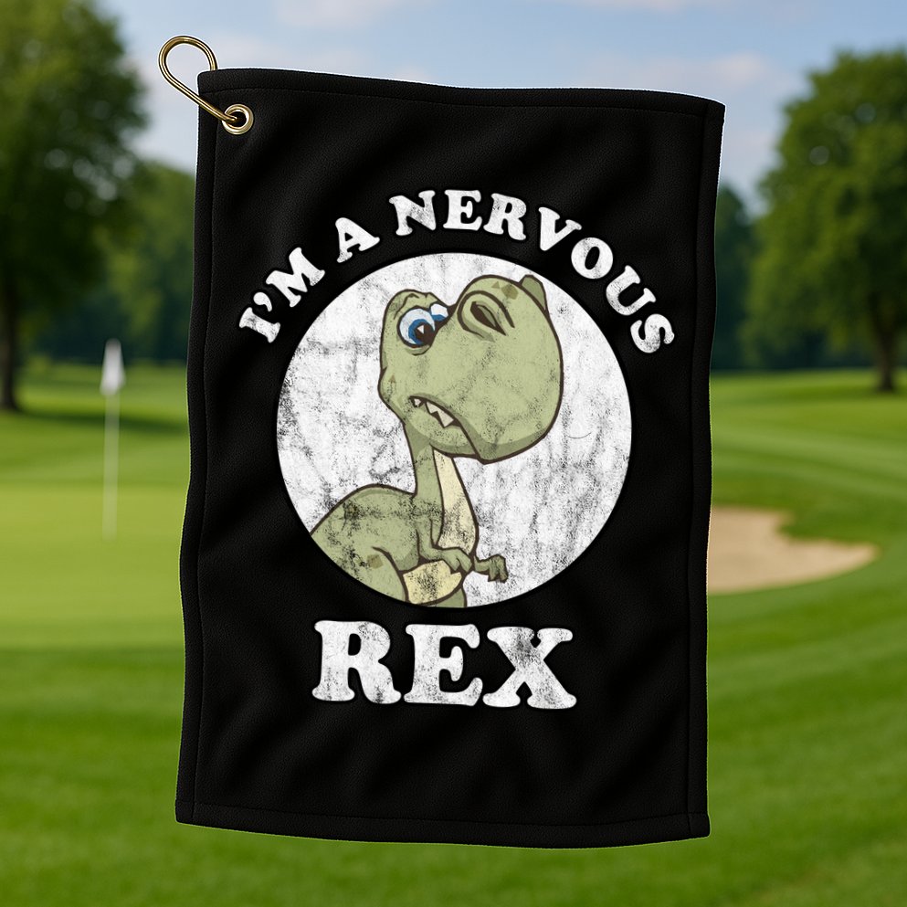 I'm A Nervous Rex Funny Dinosaur Golf Towel