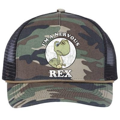 I'm A Nervous Rex Funny Dinosaur Retro Rope Trucker Hat Cap