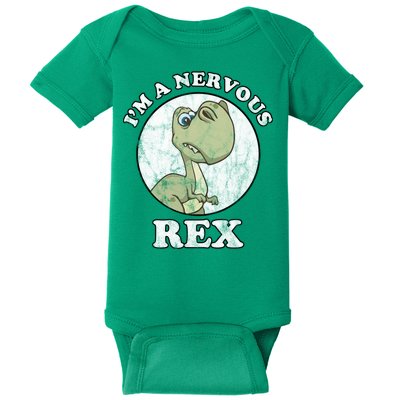 I'm A Nervous Rex Funny Dinosaur Baby Bodysuit