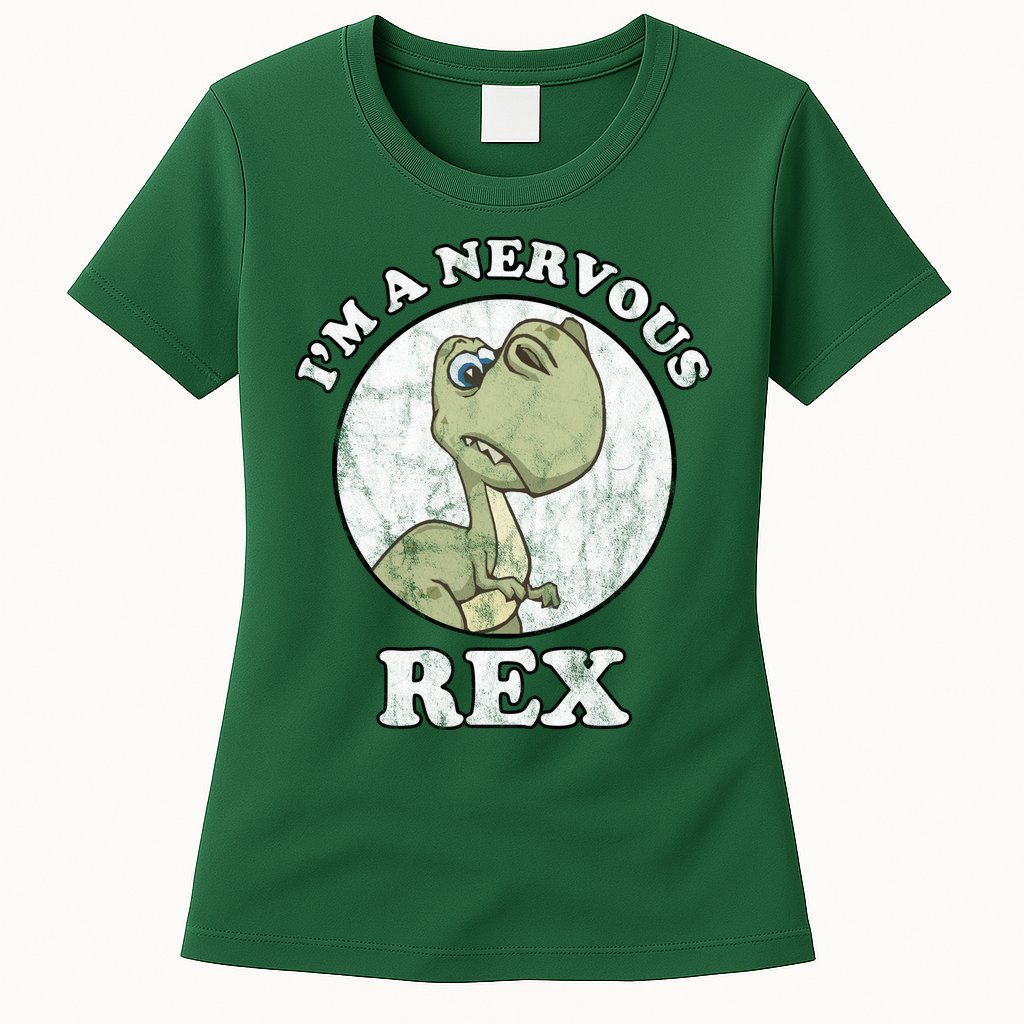I'm A Nervous Rex Funny Dinosaur Womens T-Shirt