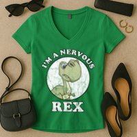 I'm A Nervous Rex Funny Dinosaur Women's V-Neck T-Shirt